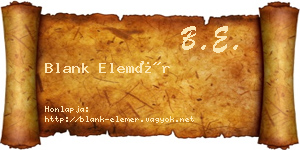 Blank Elemér névjegykártya
